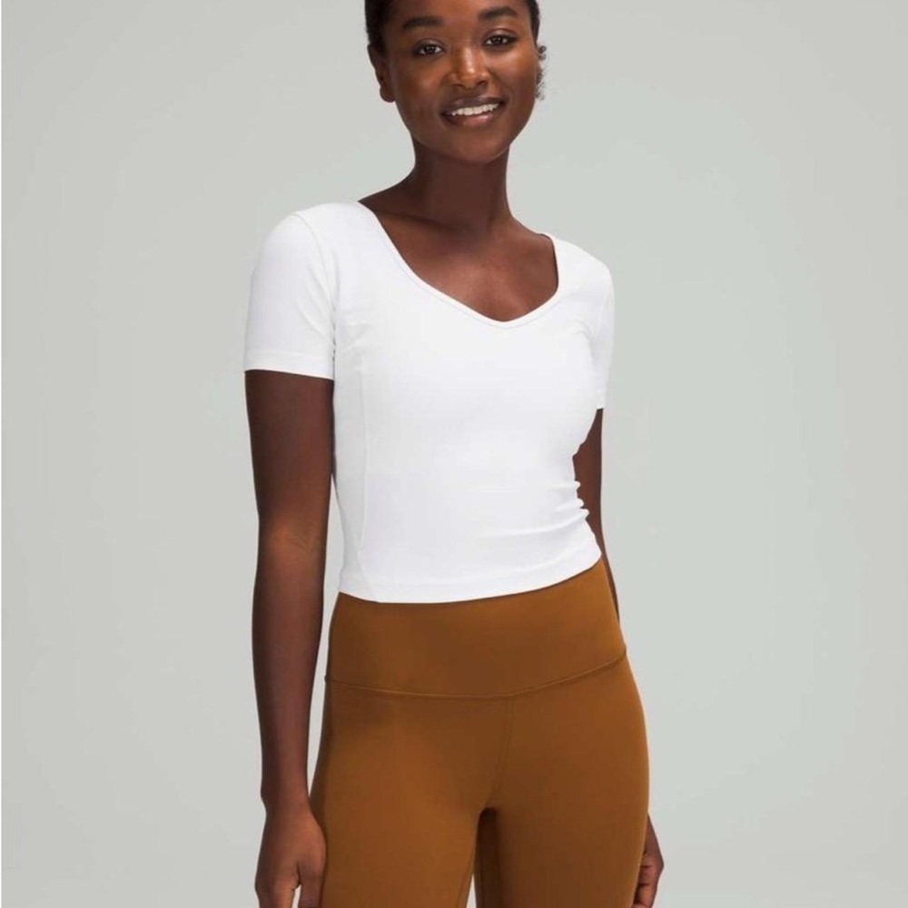 Lululemon Align Tee - White Scoop Neck Short Sleeve Top